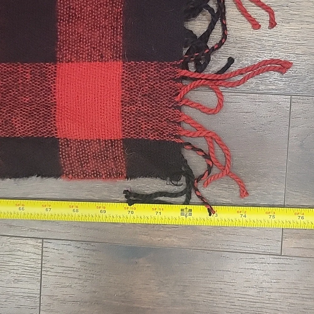 Madden Girl Buffalo Plaid Large Long  Scarf Red & Black Checker Flannel …